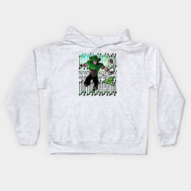 Emerald Archer Kids Hoodie by Bolivian_Brawler